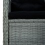 Set Pranzo da Giardino 7pz con Cuscini Polyrattan Grigio Chiaro