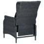 Set Pranzo da Giardino 9 pz con Cuscini Polyrattan Grigio Scuro