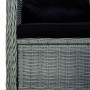 Set Pranzo da Giardino 9pz con Cuscini Polyrattan Grigio Chiaro