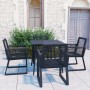 Set da Pranzo da Giardino 5 pz in Rattan PVC Nero