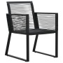 Set da Pranzo da Giardino 5 pz in Rattan PVC Nero