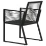 Set da Pranzo da Giardino 5 pz in Rattan PVC Nero