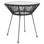 Set da Pranzo per Giardino 5 pz in Rattan PVC Nero