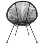 Set da Pranzo per Giardino 5 pz in Rattan PVC Nero