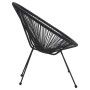 Set da Pranzo per Giardino 5 pz in Rattan PVC Nero