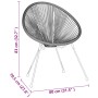 Set da Pranzo per Giardino 5 pz in Rattan PVC Nero