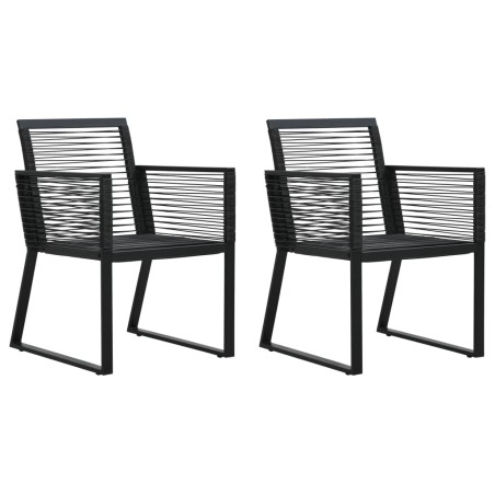 Set da Pranzo da Giardino 3 pz in Rattan PVC Nero