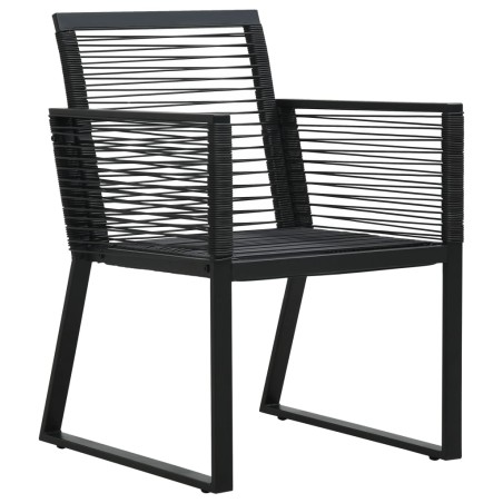 Set da Pranzo da Giardino 3 pz in Rattan PVC Nero