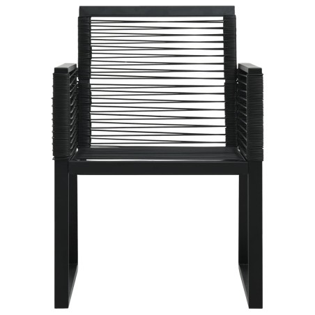 Set da Pranzo da Giardino 3 pz in Rattan PVC Nero