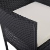 Set Mobili da Pranzo per Giardino 3 pz Nero Polyrattan e Acacia