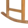 Sedia a Dondolo con Cuscino Beige in Massello di Teak