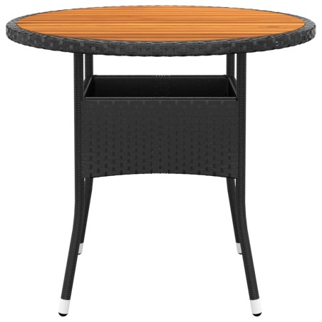 Set da Pranzo per Giardino 5 pz in Polyrattan Nero