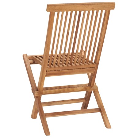 Set da Pranzo Giardino Pieghevole 3 pz Cuscino Massello di Teak