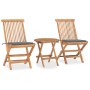 Set da Pranzo Giardino Pieghevole 3 pz Cuscino Massello di Teak