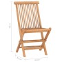 Set da Pranzo Giardino Pieghevole 3 pz Cuscino Massello di Teak