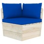 Set Divani da Giardino su Pallet 7 pz con Cuscini Legno Abete