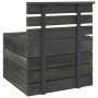 Set Divani da Giardino su Pallet 6 pz Legno Pino Grigio Scuro