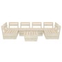 Set Divani da Giardino su Pallet 7 pz in Legno Abete Impregnato