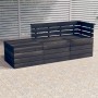 Set Divani da Giardino su Pallet 3 pz Legno Pino Grigio Scuro