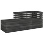 Set Divani da Giardino su Pallet 3 pz Legno Pino Grigio Scuro