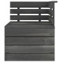 Set Divani da Giardino su Pallet 3 pz Legno Pino Grigio Scuro