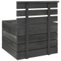 Set Divani da Giardino su Pallet 3 pz Legno Pino Grigio Scuro