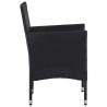 Set da Pranzo per Giardino 11 pz in Polyrattan Nero