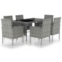 Set Mobili da Pranzo Giardino 7 pz Polyrattan Antracite Grigio