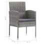 Set Mobili da Pranzo Giardino 7 pz Polyrattan Antracite Grigio