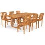 Set da Pranzo da Giardino 7 pz in Legno Massello di Teak