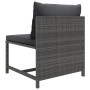 Set Divani da Giardino 6 pz con Cuscini in Polyrattan Grigio