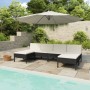 Set Divani da Giardino 6 pz con Cuscini in Polyrattan Nero