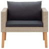 Set Divani da Giardino 4 pz con Cuscini in Polyrattan Beige