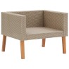 Set Divani da Giardino 4 pz con Cuscini in Polyrattan Beige