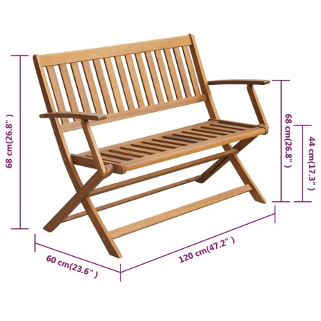 Panca da Giardino con Cuscino 120 cm in Massello di Acacia