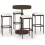 Set da Bar da Giardino 5 pz con Cuscini in Polyrattan Marrone