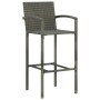 Set Bar da Giardino 3 pz in Polyrattan Grigio