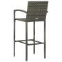 Set Bar da Giardino 3 pz in Polyrattan Grigio