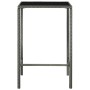 Set da Bar da Giardino 5 pz con Cuscini in Polyrattan Grigio