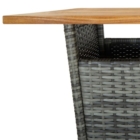 Set da Bar da Giardino 5 pz con Cuscini in Polyrattan Grigio