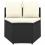 Set Divani da Giardino 5 pz con Cuscini in Polyrattan Nero