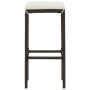 Set da Bar da Giardino 9 pz con Cuscini in Polyrattan Marrone