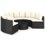 Set Divani da Giardino 7 pz con Cuscini in Polyrattan Nero