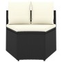 Set Divani da Giardino 7 pz con Cuscini in Polyrattan Nero