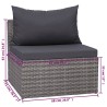 Set Divani da Giardino 8 pz con Cuscini in Polyrattan Grigio