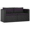 Set Divani da Giardino 7 pz con Cuscini in Polyrattan Nero