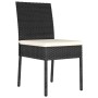 Set da Pranzo da Giardino 7 pz in Polyrattan Nero