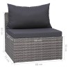 Set Divani da Giardino 7 pz con Cuscini in Polyrattan Grigio