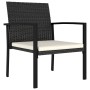 Set da Pranzo da Giardino 9 pz in Polyrattan Nero