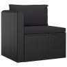 Set Divani da Giardino 9 pz con Cuscini in Polyrattan Nero